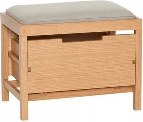 Hübsch Bifi Fa pad tárolórekesszel és kárpitozott tölgyfa ülőfelülettel
