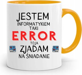 Sárga Bögre Programozó Informatika Error nyomott mintával