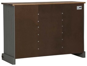 HALDEN szürke tömör fa komód 2 tolóajtóval 112x40x80 cm