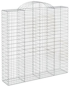 vidaXL 4 db íves horganyzott vas gabion kosár 200x50x200/220 cm