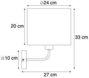 Klasszikus fali lámpa arany színű, fehér textilbúrával - Cas