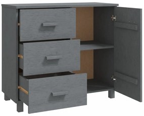 HAMAR sötétszürke tömör fenyőfa tálalószekrény 90 x 40 x 80 cm
