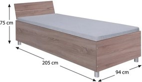 Como 90x200 cm ágykeret sonoma trüffel