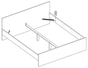 Natúr színű franciaágy ágyrács nélkül 180x200 cm tölgyfa dekorral Naia – Tvilum