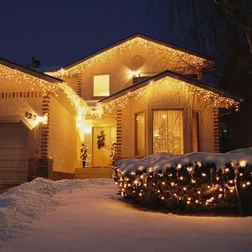 15,6 m-es 480 LED-es jégcsap fényfüzér, USB vagy napelemmel tölthető, meleg fehér, 8 világítási mód, időzíthető, távvezérlős