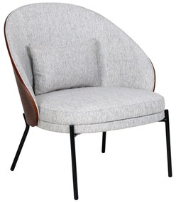 Canelas fotel, világosszürke sötétbarna háttal és fekete lábakkal