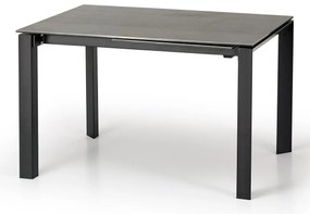 Asztal Houston 289Fekete, Szürke, 76x85x120cm, Hosszabbíthatóság, Kerámia, Fém