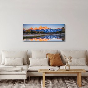 A havas hegycsúcsok képe (120x50 cm)