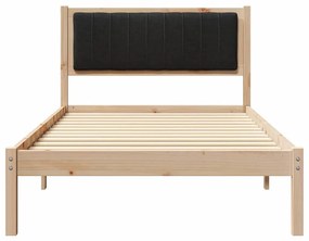 Ágykeret Kárpitozott Fejtámlával Fekete 100 x 200 cm