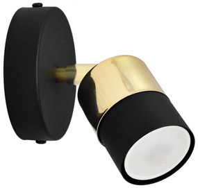 Helam LED Fali spotlámpa TUBSSON 1xGU10/6,5W/230V fekete/arany HE1578