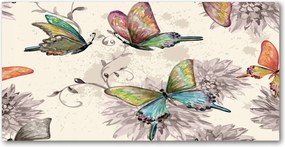Fotótapéta üvegfalra Pillangók és virágok 140x70