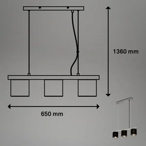 Briloner - Csillár zsinóron LURI 3xE14/25W/230V gumifa
