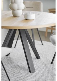 Natúr színű kerek bővíthető étkezőasztal tölgyfa dekorral ø 135 cm Maddock – Rowico