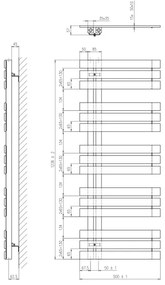 Sapho - Fürdőszobai radiátor SILVANA 561W 50x124 cm bézs
