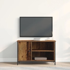 TV Szekrény Régi Fa 80x40x50 cm Mérnöki Fa és Acél