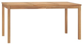 vidaXL tömör tíkfa kerti étkezőasztal 160 x 80 x 77 cm