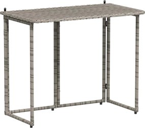 vidaXL szürke polyrattan összecsukható kerti asztal 90x51x75 cm