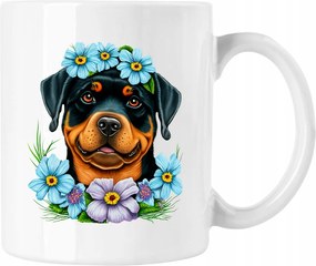 Bögre Kutya Virágok Művészet 14 Fehér 330ml