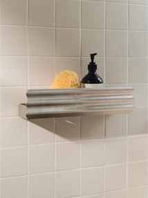 Ezüstszínű fali rozsdamentes acél fürdőszobai polc Olbi – noo.ma