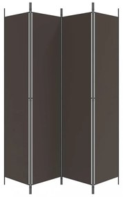 4 paneles barna szövet paraván 200x220 cm