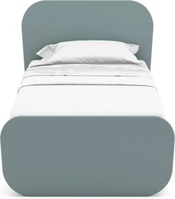 Szürkészöld gyerekágy ágyráccsal, borovi fenyő dekorral 90x190 cm Esteban – Marckeric