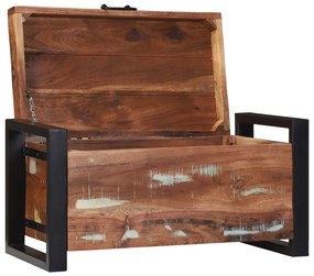 Tároló ládák 60x30x30cm Tömör újrahasznosított fa és fém