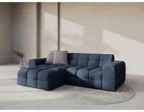 Sötétkék sarokkanapé (bal oldali-heverő résszel) Kendal – Micadoni