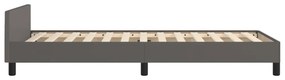 szürke ágykeret fejtámlával matrac nélkül 80 x 200 cm