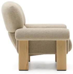 Bézs zsenília fotel Nema – Kave Home