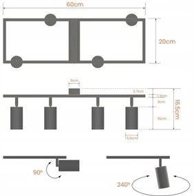 Spotlámpa 4xGU10/30W/230V fehér