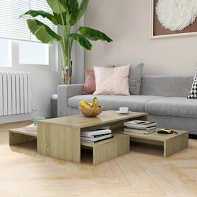Szerelt fa rakásolható dohányzóasztalszett 100x100x26,5 cm