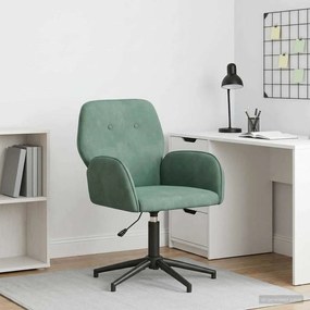 vidaXL forgatható íróasztali szék 54 x 55 x 90 cm Tengeri Zöld Bársony