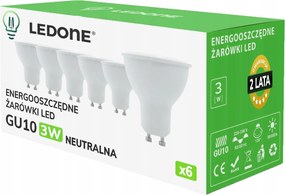 6x Led izzó GU10 3W Szín Neutral Prémium Energiatakarékos Led szett