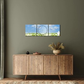 A virágzó rét százszorszépekkel képe (órával) (90x30 cm)