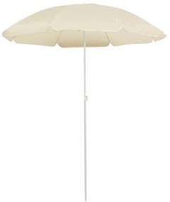 homokszínű kültéri napernyő acél rúddal 180 cm