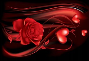 Fotótapéta Tróják és szívek piros-fekete 416x254 vinil +ragasztó