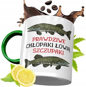 Zöld Bögre Horgászoknak Ajándékba, fényképes nyomattal