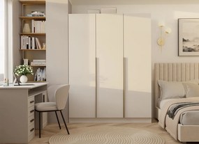 Aldabra Senso 3D gardróbszekrény, 150 cm, 3 ajtó, arany fogantyúk, kasmír