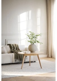 Natúr színű kerek dohányzóasztal tölgyfa dekorral 90x90 cm Yumi - Rowico