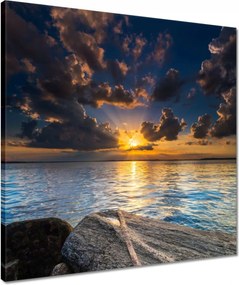 Vászonkép 50x50 Sziklák Tenger naplemente