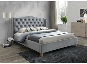 Aspen Bársony ágy 160 x 200 cm, szürke