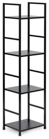 Intenso Home 4 szintes nyitott könyvespolc 29 x 112cm (Fekete) | Univerzális tároló állvány fém lábakkal