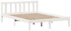 fehér tömör fenyőfa könyvespolcos ágy matrac nélkül 120x200 cm