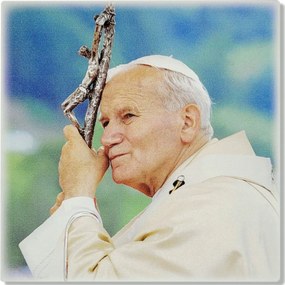 II. János Pál pápa festett képe Méret: 9x18 cm