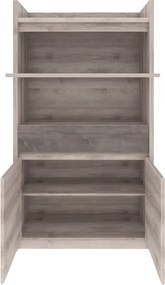Alacsony vitrin 2D1W1S, nairobi gesztenye/onix, JESI NEW