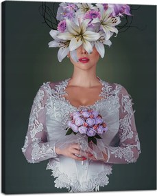 Vászonkép Nő fehér ruhában Natura 40x50 cm Ideális ajándék