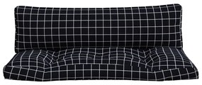 2 db fekete kockás oxford szövet raklappárna