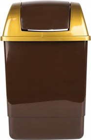 Szemeteskosár billenő kulacs Clip 12 L téglalap alakú Barna-arany