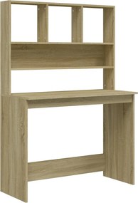 vidaXL sonoma tölgy szerelt fa íróasztal polcokkal 102 x 45 x 148 cm
