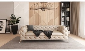 Bézs bársony kanapé 225 cm Chelsea – Ropez